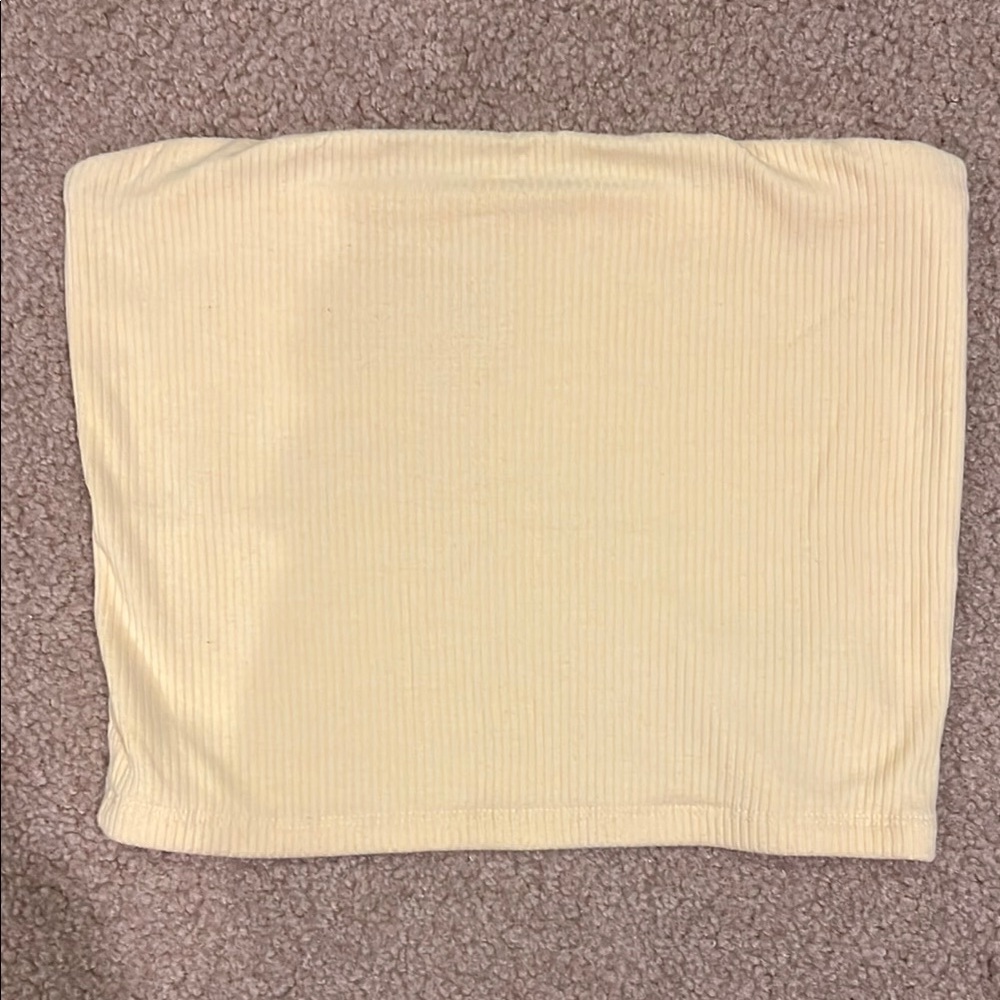 Yellow Ribbed Tube Top